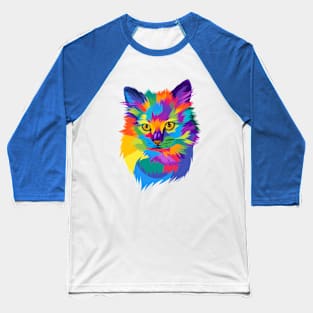 Colorful cute cat Baseball T-Shirt